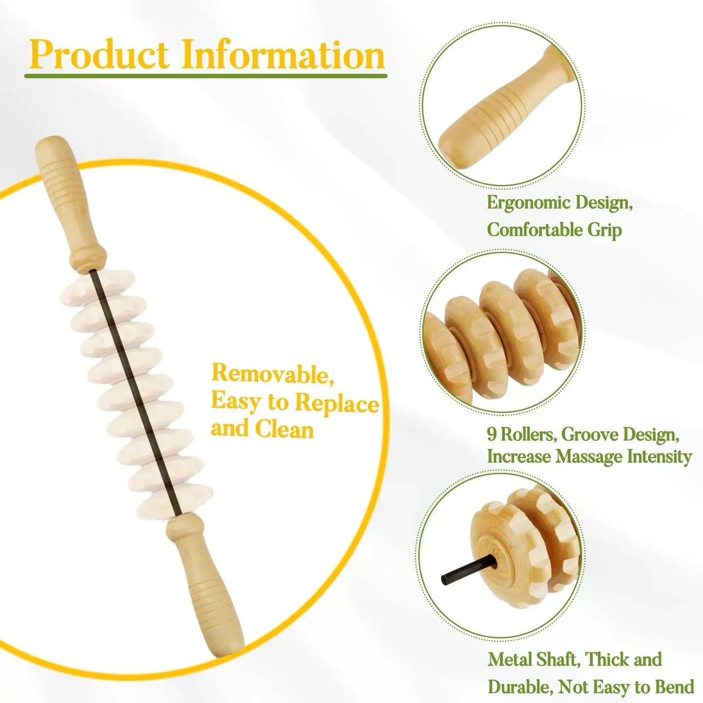 Wooden Massage Roller Tool Set
