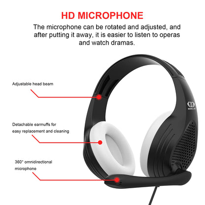 3.5mm Wired Over-Ear Headphones with Mic