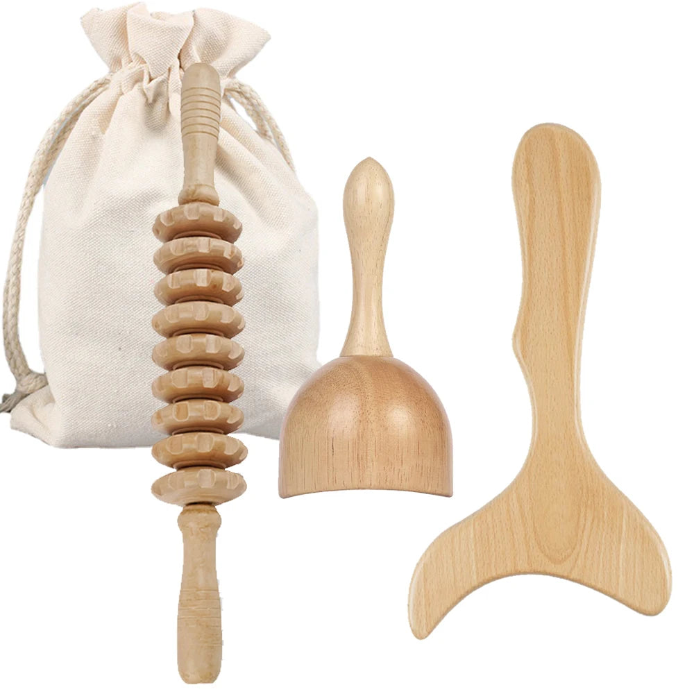 Wooden Massage Roller Tool Set