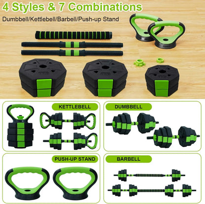 4 in 1 Adjustable Dumbbell/Kettlebell Set