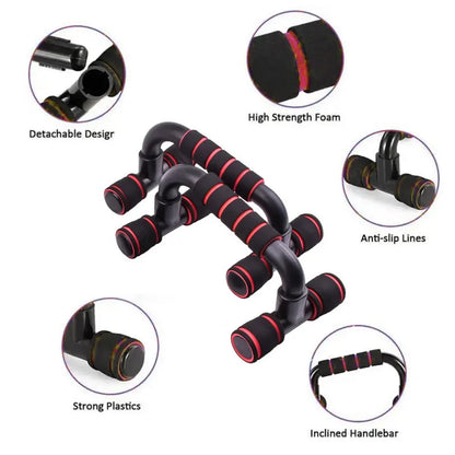 7-in-1 Black Fitness Set Abdominal Fitness Wheel Indoor Sports Push up Support ab Wheel Comprehensive Training Fitness Equipmen