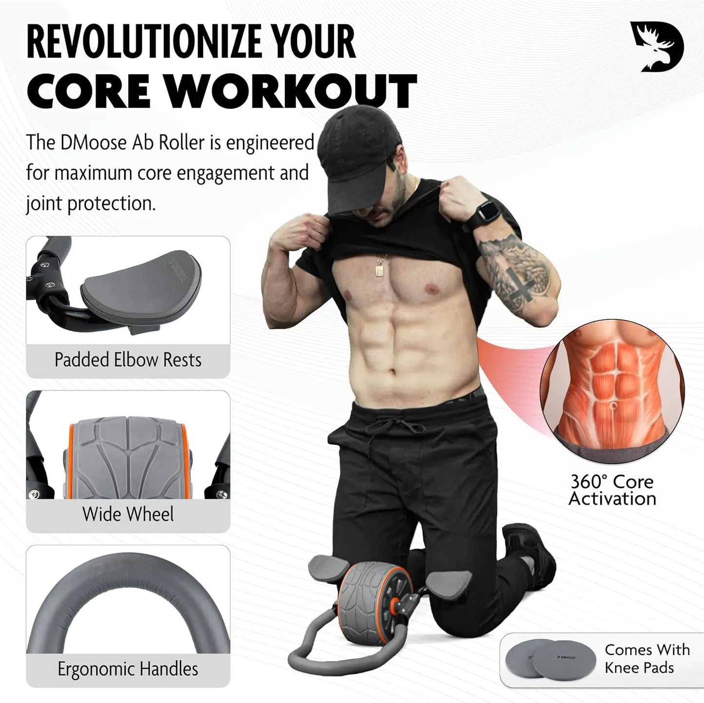 Ab Roller Wheel with Elbow Support