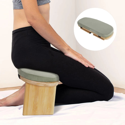 Foldable Kneeling Meditation Stool for Home Kneeler Meditations Yoga Prayer Coffee/Gray/Green