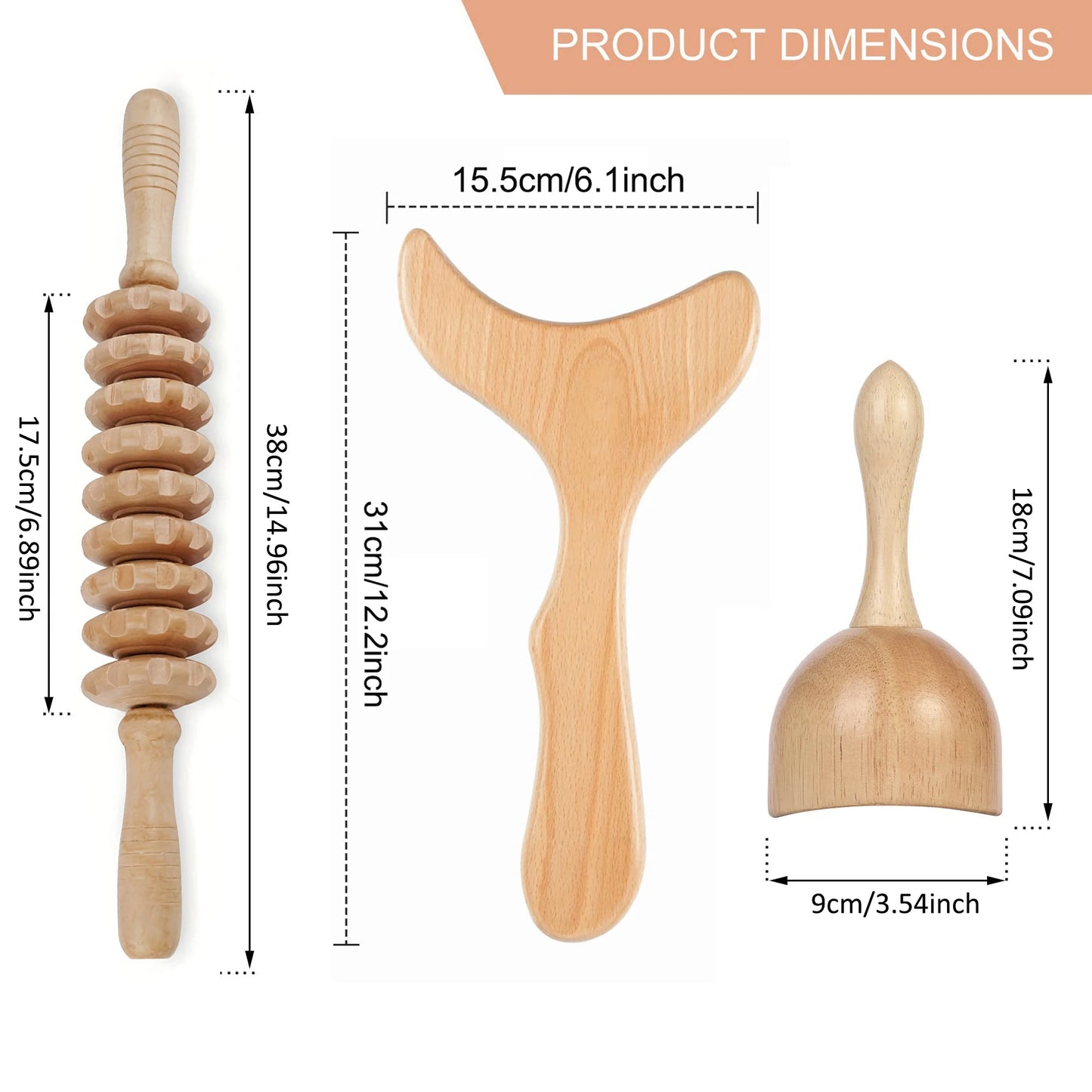 Wooden Massage Roller Tool Set